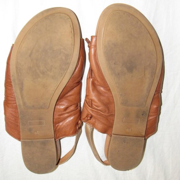 Miz Mooz Agnes Tan Leather Slingback Open Toe Sandals Women's sz 9.5 Vacation - Picture 4 of 6